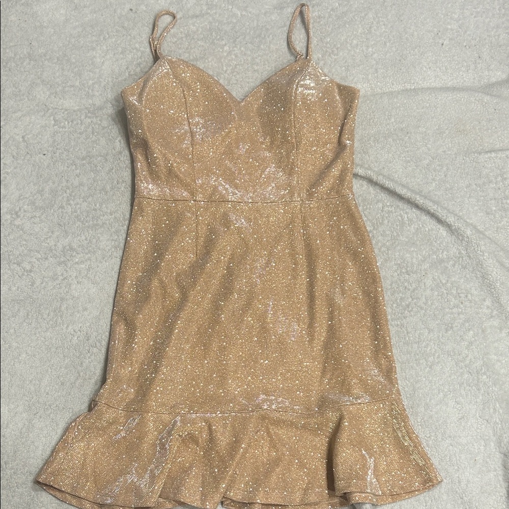Sparkling Gold Mini Dress